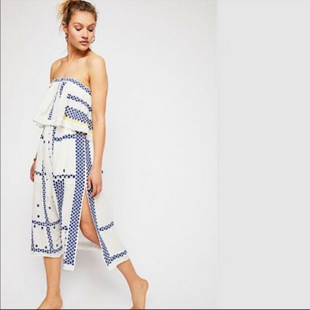 FREE PEOPLE Wild Romance Embroidered MidiDress XS